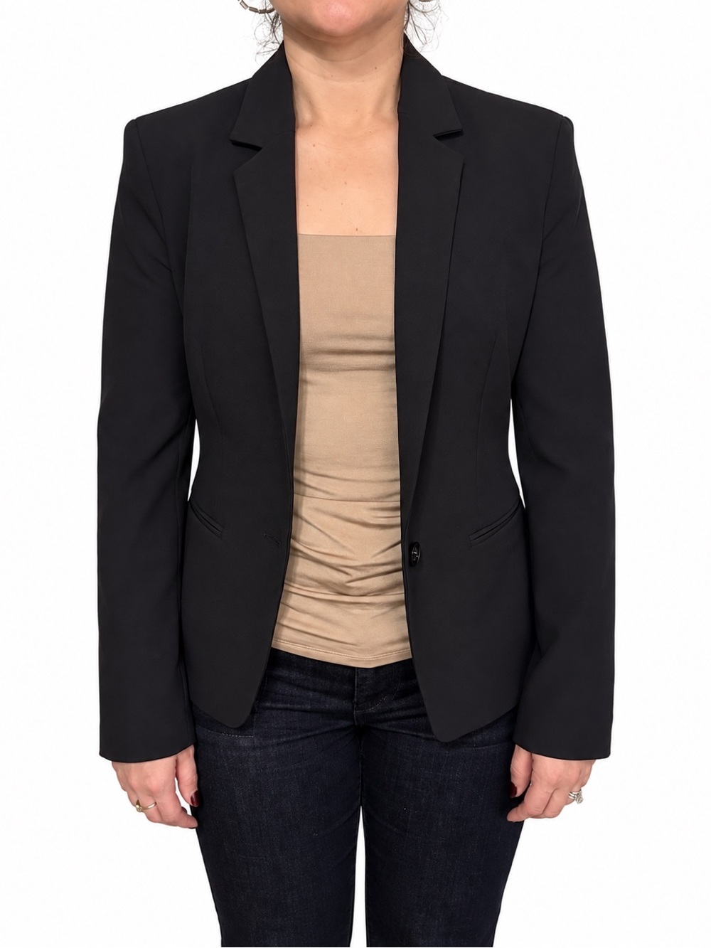 Express Black Women's Single-Button Tailored Blazer